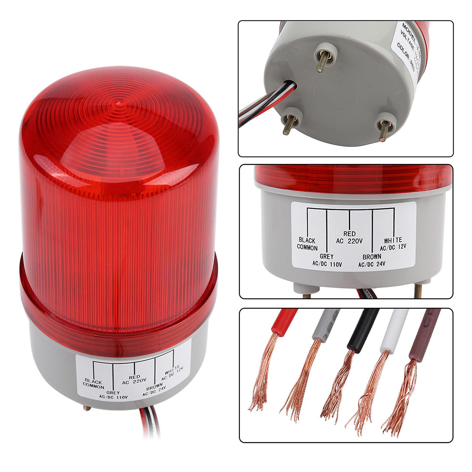 1pc Red Led Emergency Warning Lighting Bulb Rotating Beacon Lamp Ac220v