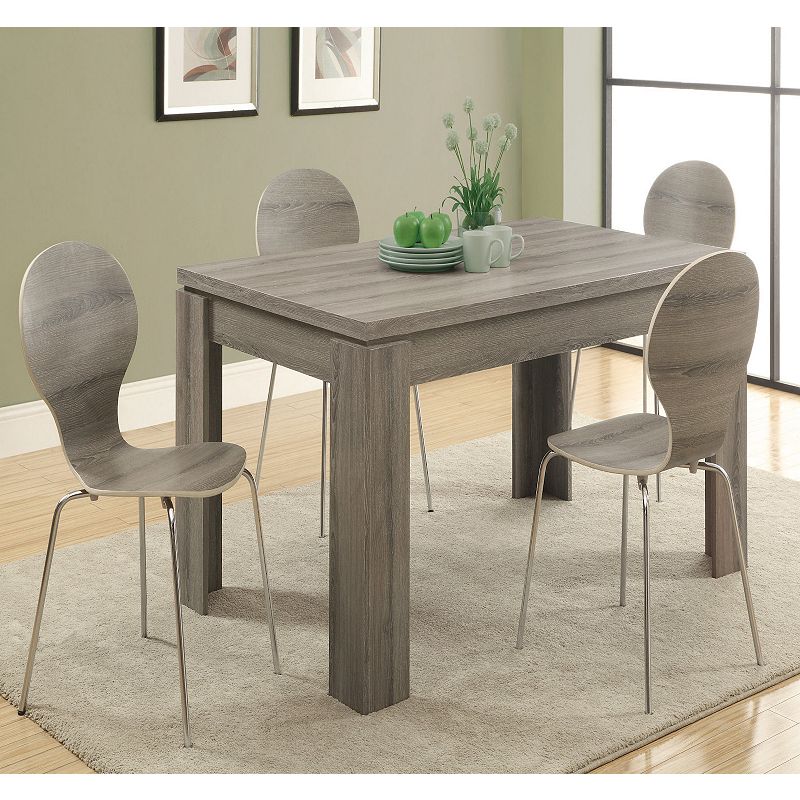 59 Gray and Brown Contemporary Rectangular Dining Table