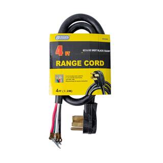 Bergen Industries 4 ft. 4-Wire Oven Range Replacement Cord Black R628204