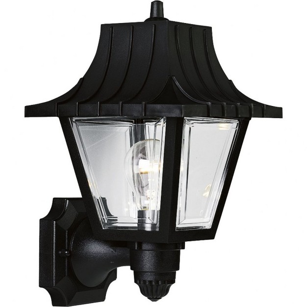 Progress Lighting Mansard 1 light Wall Lantern Textured Black Beveled Clear Acrylic Panels