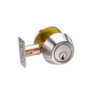 Taco ECB Satin Stainless Steel Grade 3 Cylindrical Entry Door Knob 2-34in Backset Lockset and Single Cylinder Deadbolt Combo DL-ECB53S234DB251-US32D