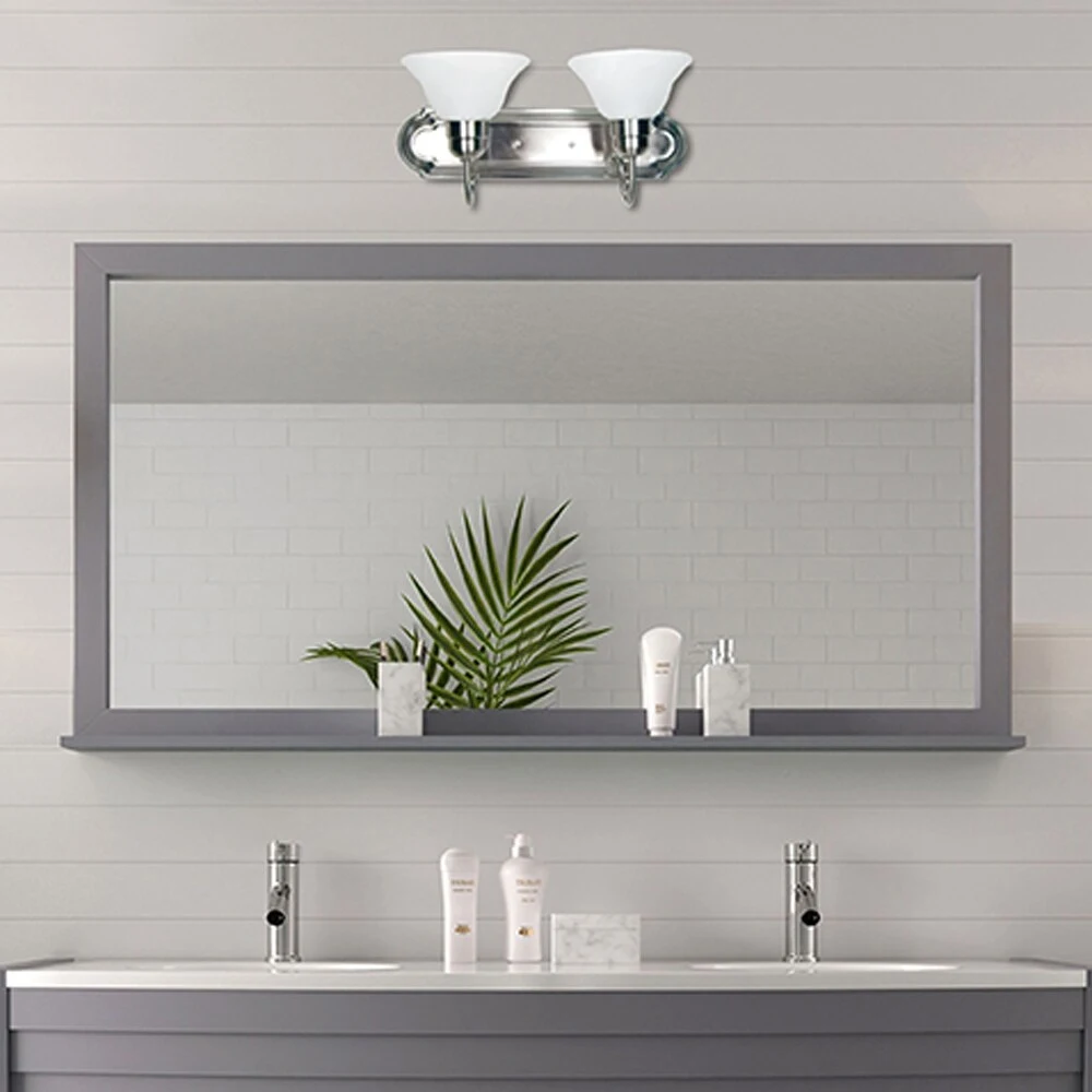 Monica 2 Light Vanity Lighting, In Satin Nickel - Satin Nickel