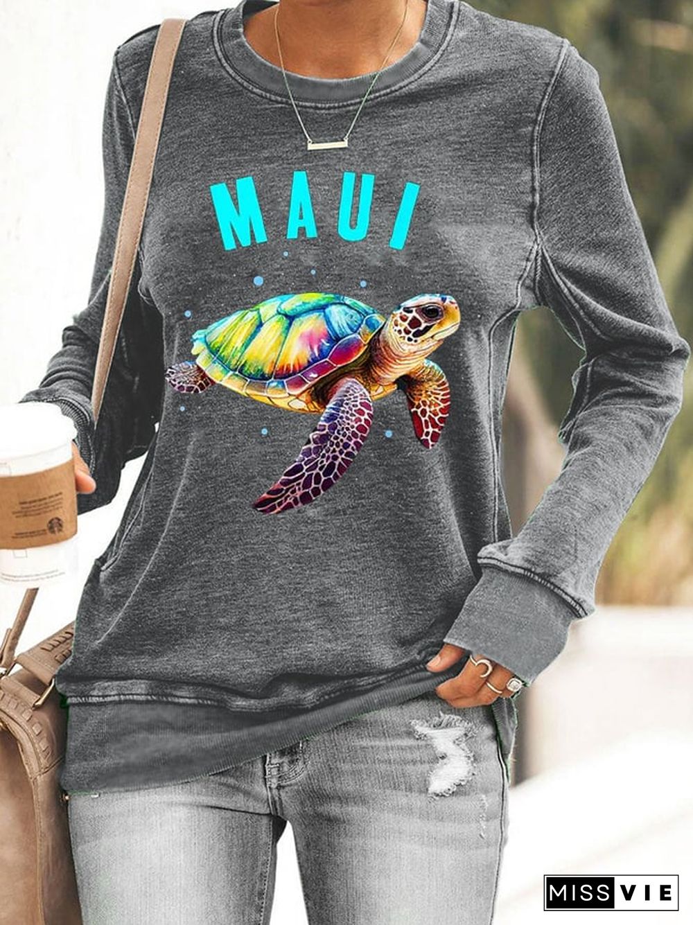 Women's Maui Hawaii Sea Turtle Sweatshirt