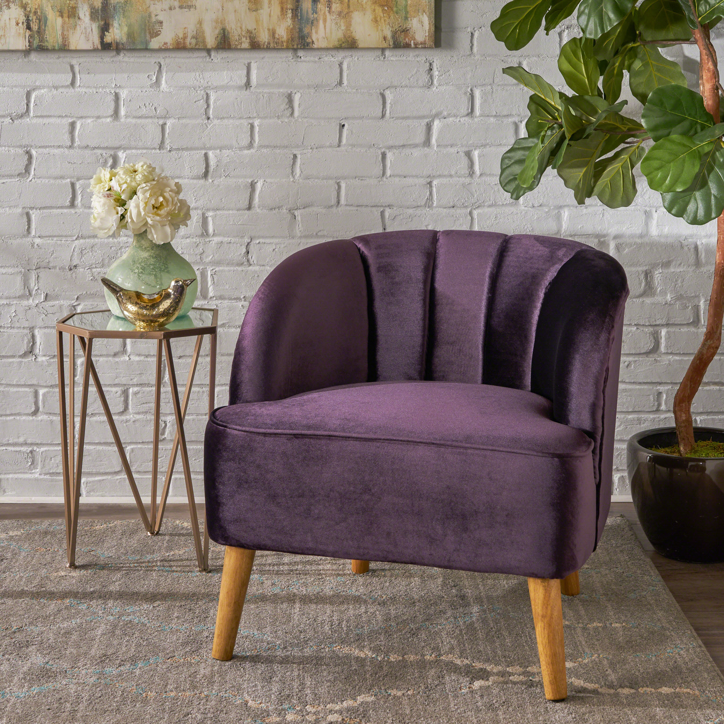 Scarlett Modern New Velvet Accent Chair