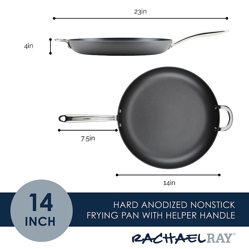 Rachael Ray Hard Anodized Nonstick Frying Pan With Helper Handle