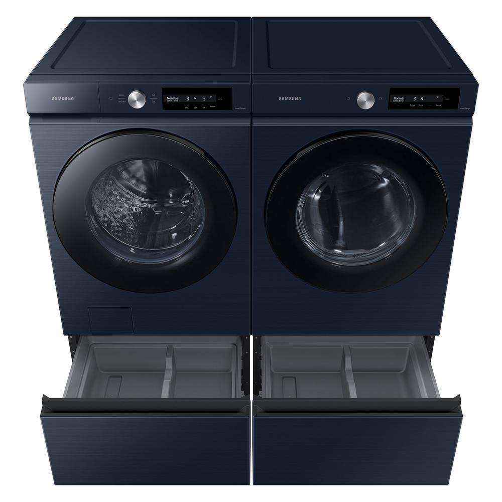  Bespoke 4.6 cu. ft. Large Capacity Smart Front Load Washer in Brushed Navy with Super Speed Wash and AI Smart Dial WF46BB6700AD