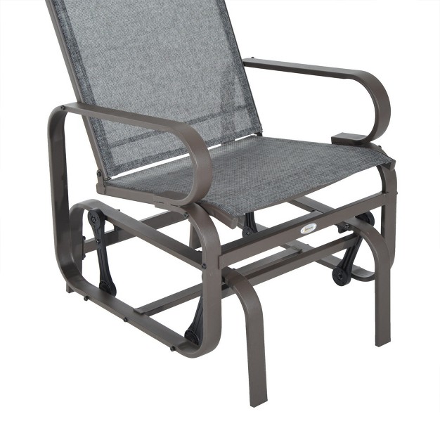 Outsunny Gliding Lounger Chair Outdoor Swinging Chair With Smooth Rocking Arms And Lightweight Construction For Patio Backyard