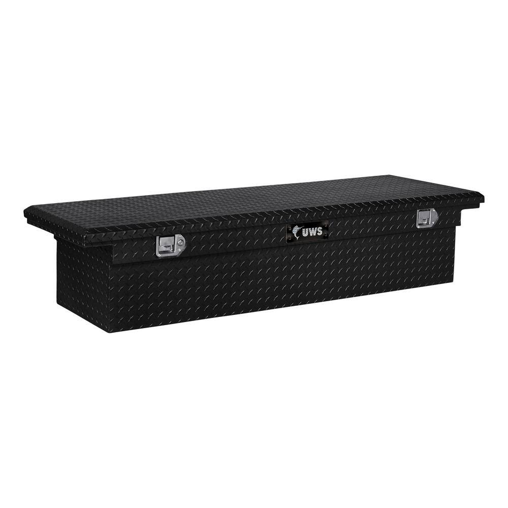 UWS 69 in. Aluminum Black Single Lid Crossover Low Profile Truck Tool Box TBS-69-LP-BLK