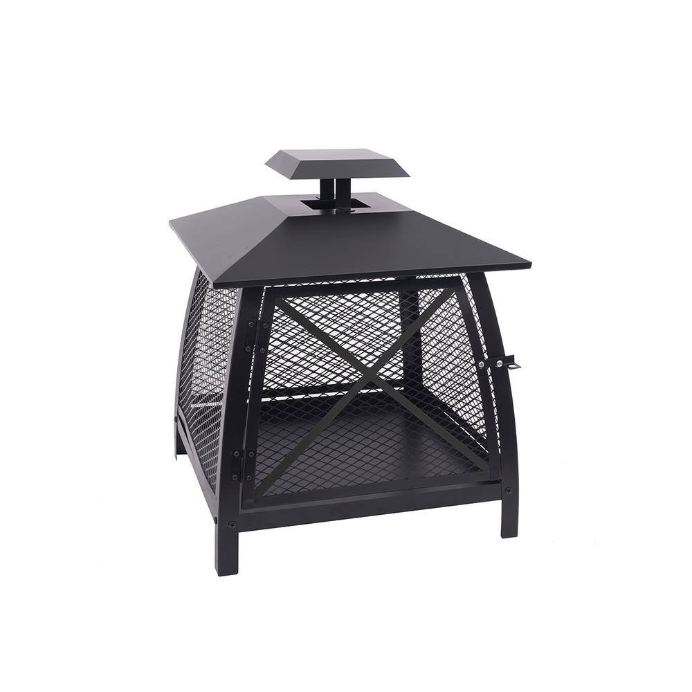 BLUE SKY OUTDOOR LIVING 20 in. Square Steel Mesh Wood Fire Pit with Poker WBF20