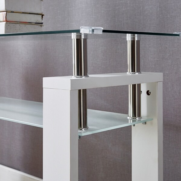 MDF Console Table， Tempered Glass Top