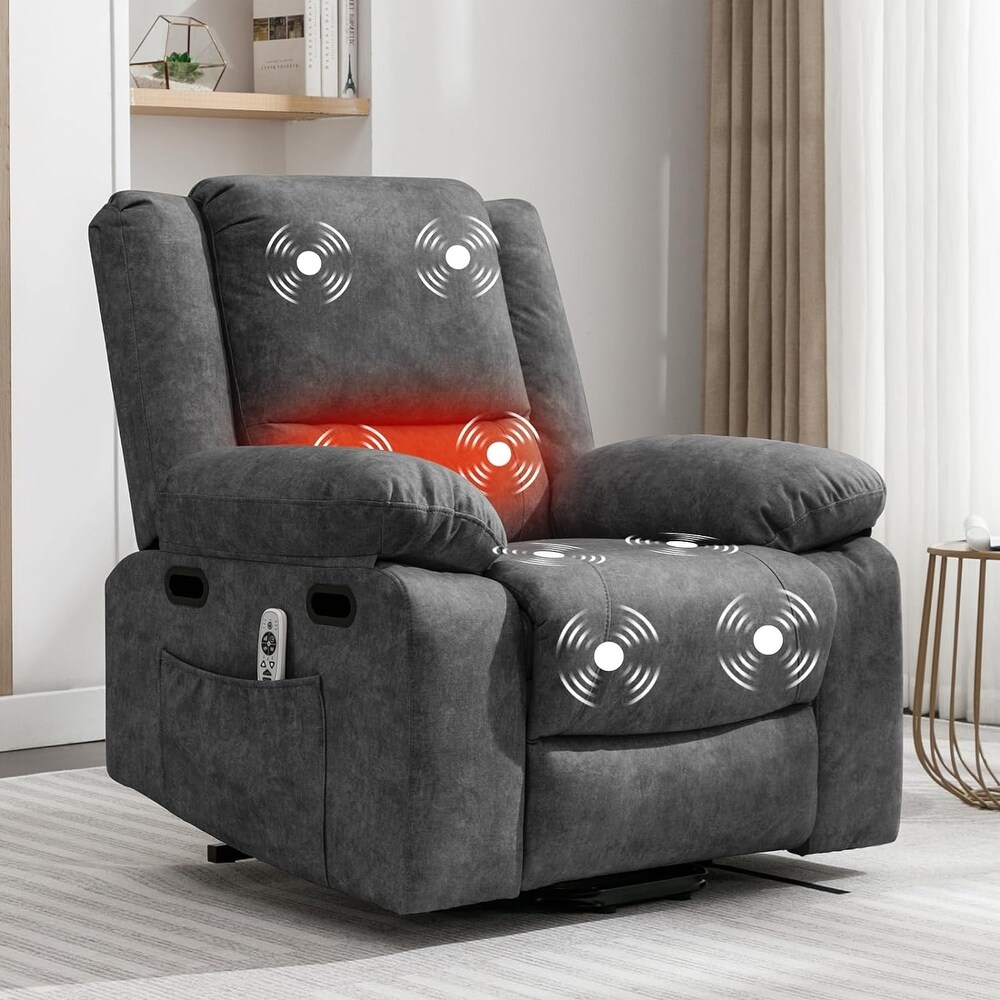 Mixoy Massage Recliner Chair with Heating  Adjustable Functional Chair with USB Port  Foldable Upholstered Sofa