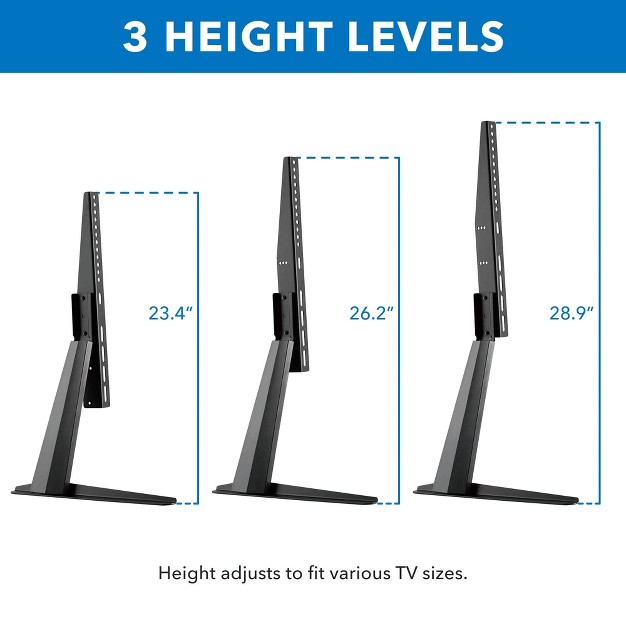 Mount it Universal Height Adjustable Tabletop Tv Stand Base With Tilt Function Tv Legs Fits Most 32 To 70 Inch Tvs 110 Lbs Weight Capacity Black