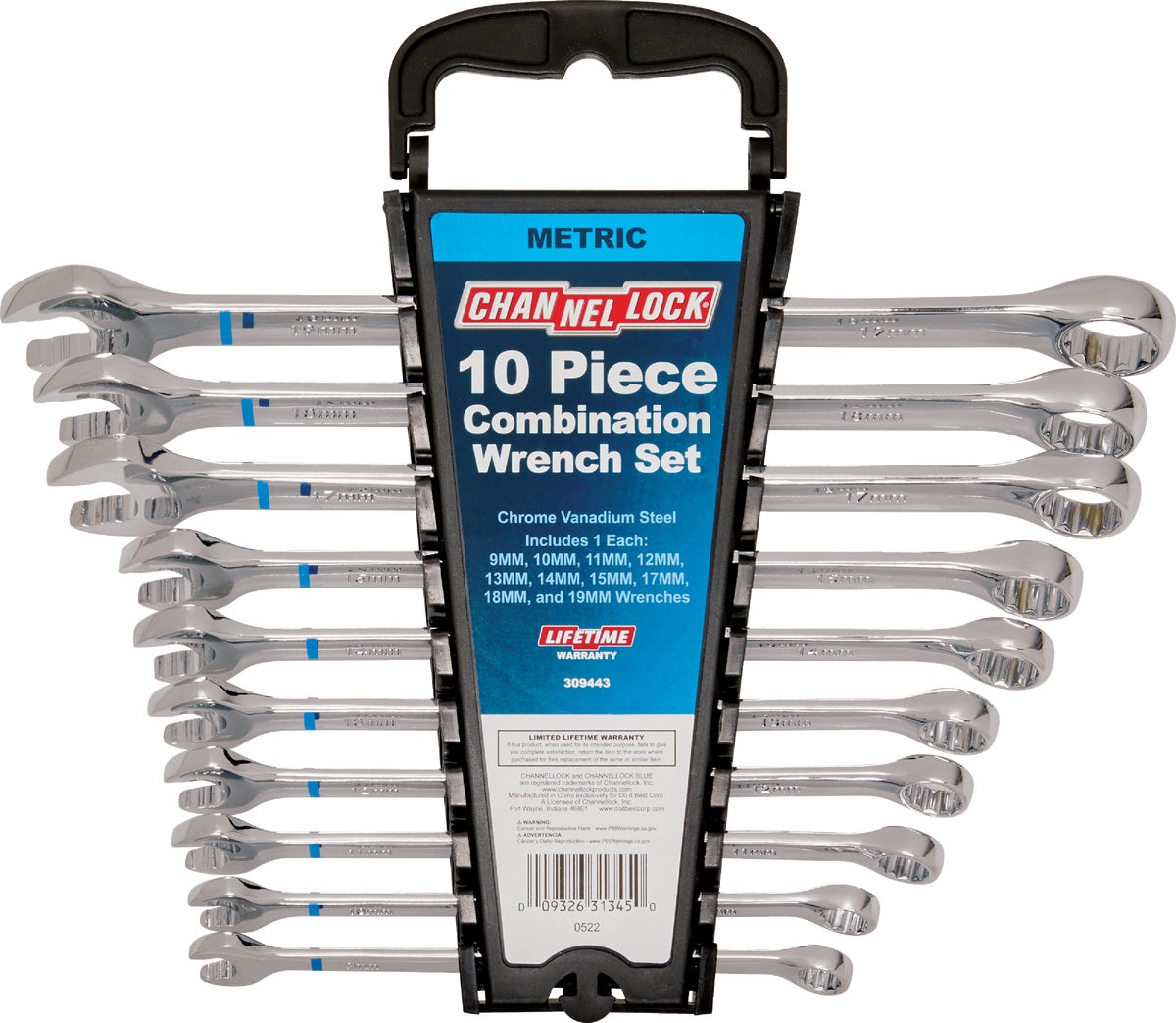 Channellock 10-Piece Metric Combination Wrench Set