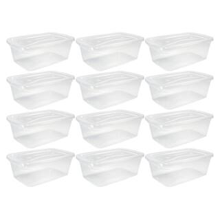 Rubbermaid 6 Qt. Latching Plastic Storage Tote Container and Lid Clear (12-Pack) RMCC060004-12pack