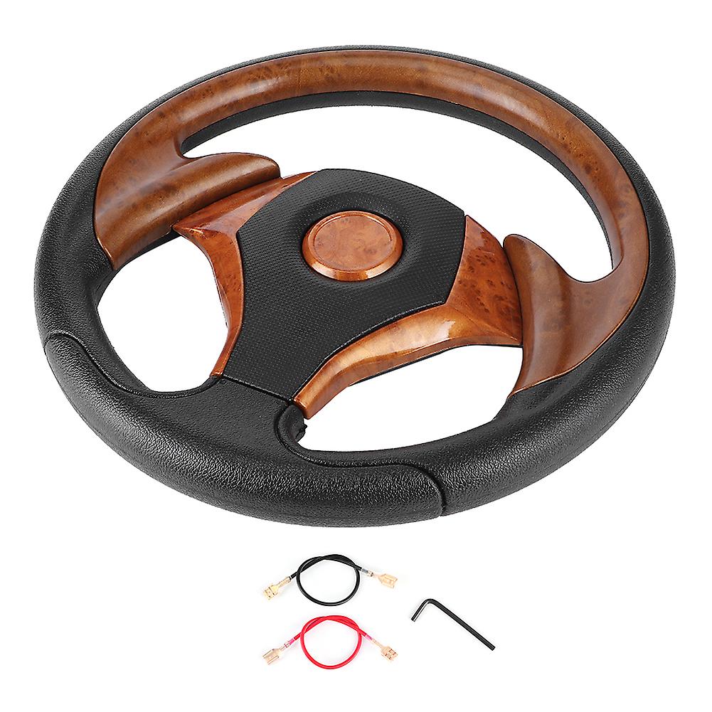 320mm Universal Steering Wheel 6 Bolt Type Imitative Racing Car Automobile Modifiedbrown