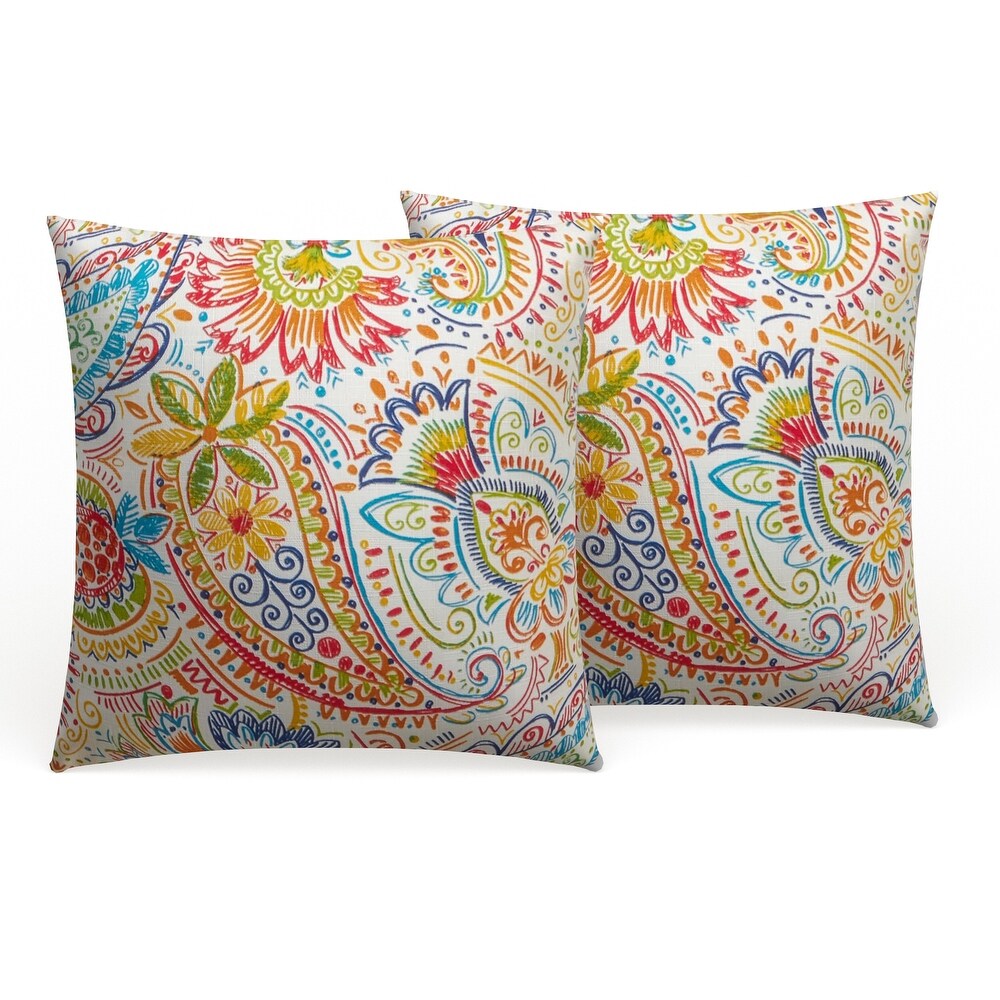 Christiansen Paisley Outdoor Throw Pillow (Set of 2) by Havenside Home   17w x 17l