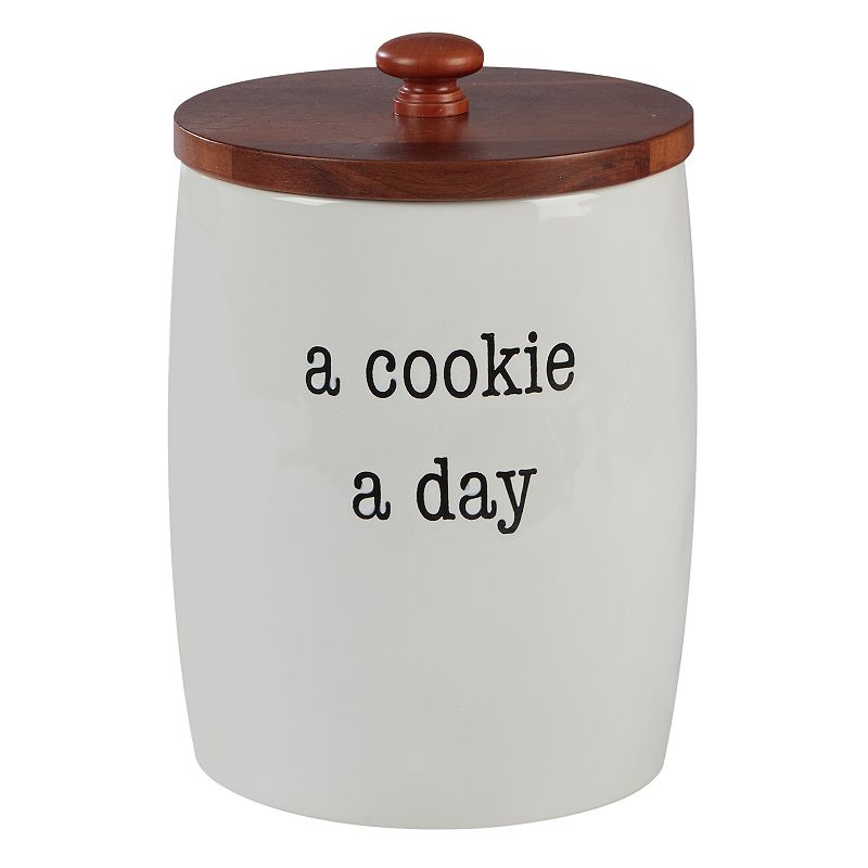 Certified International Just Words Cookie Jar with Bamboo Lid