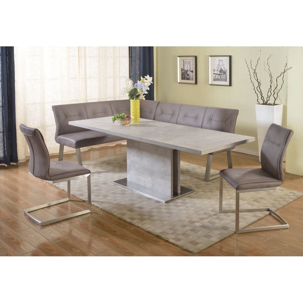 Somette Kalie Grey Extendable Dining Set with Nook