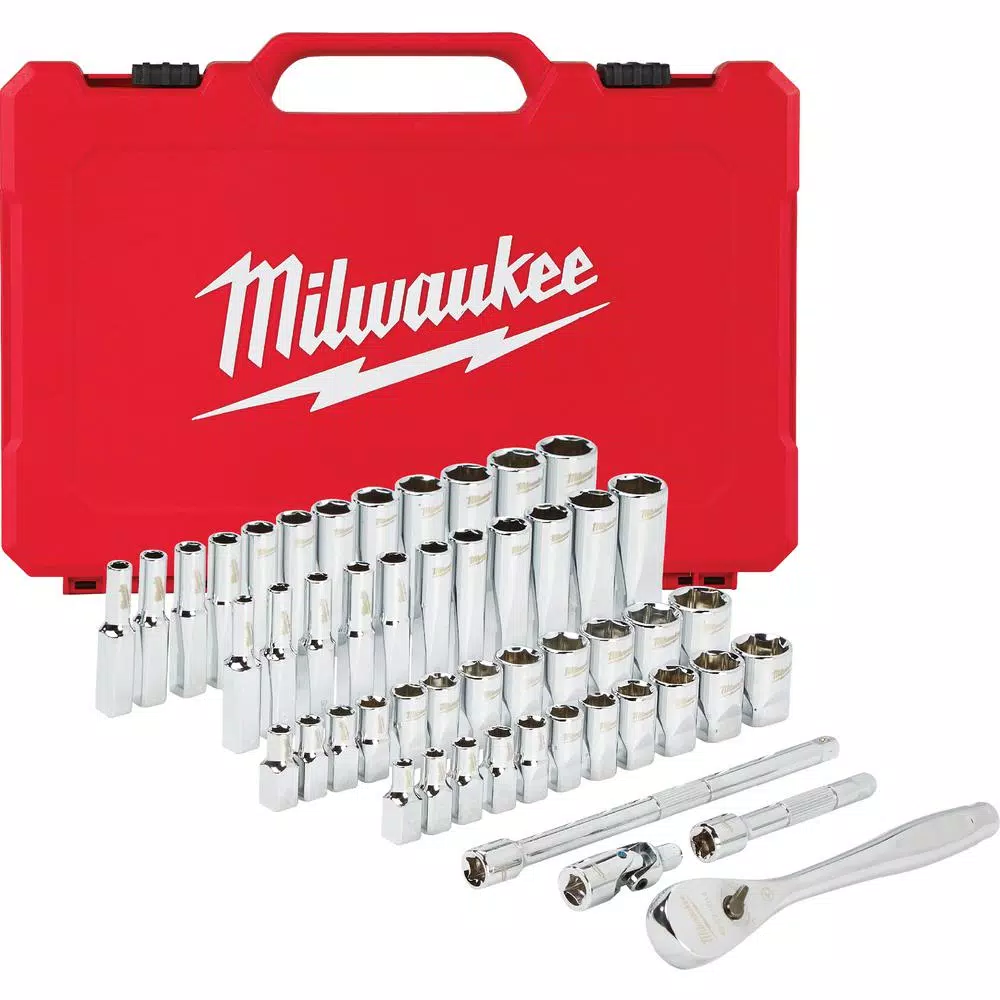 Milwaukee 1/4 in. Drive SAE/Metric Ratchet and Socket Mechanics Tool Set (50-Piece) and#8211; XDC Depot