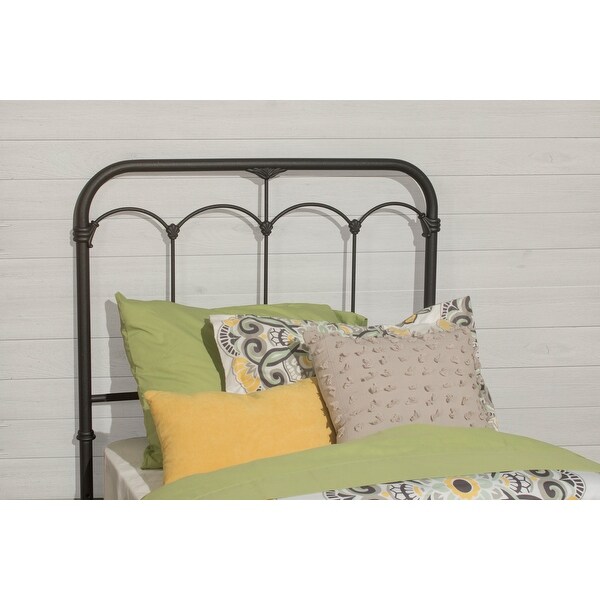 The Gray Barn Charley Black Speckle Metal Headboard with Rails - - 21906868