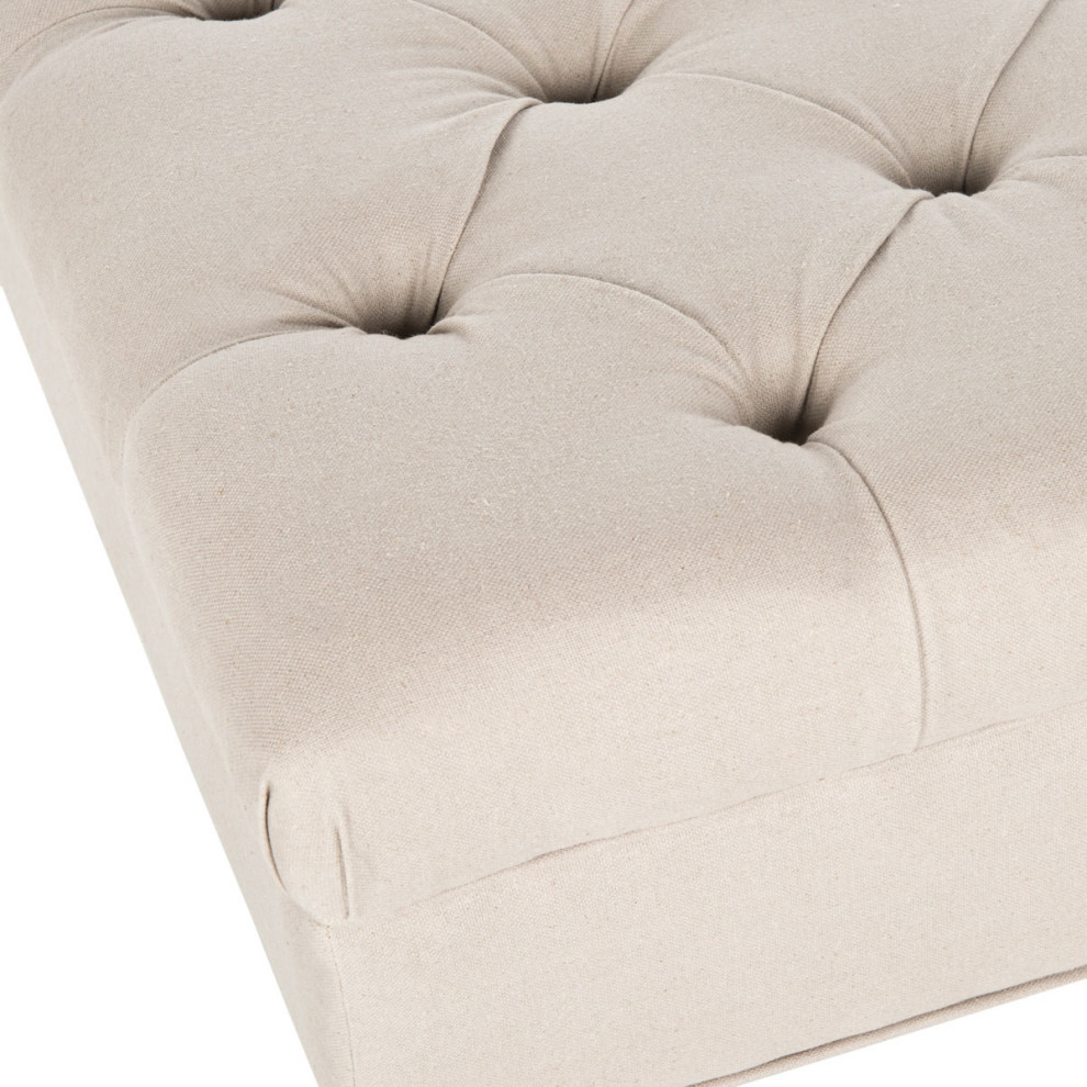 Lindie Tufted Ottoman Taupe   Modern   Footstools And Ottomans   by Virgil Stanis Design  Houzz