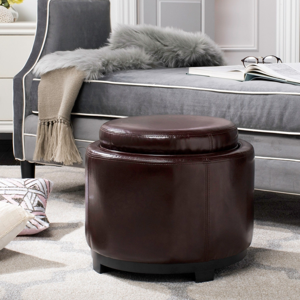 Tad Storage Tray Ottoman Black/Cordovan   Contemporary   Footstools And Ottomans   by V.S.D Furniture  Houzz