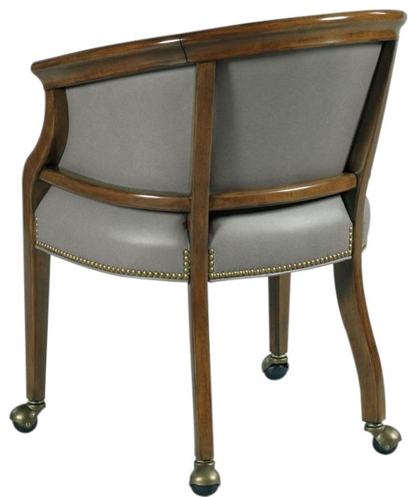 Arm Chair WOODBRIDGE BLOOMFIELD Barrel Back Tapered Legs Gray   Transitional   Armchairs And Accent Chairs   by EuroLuxHome  Houzz