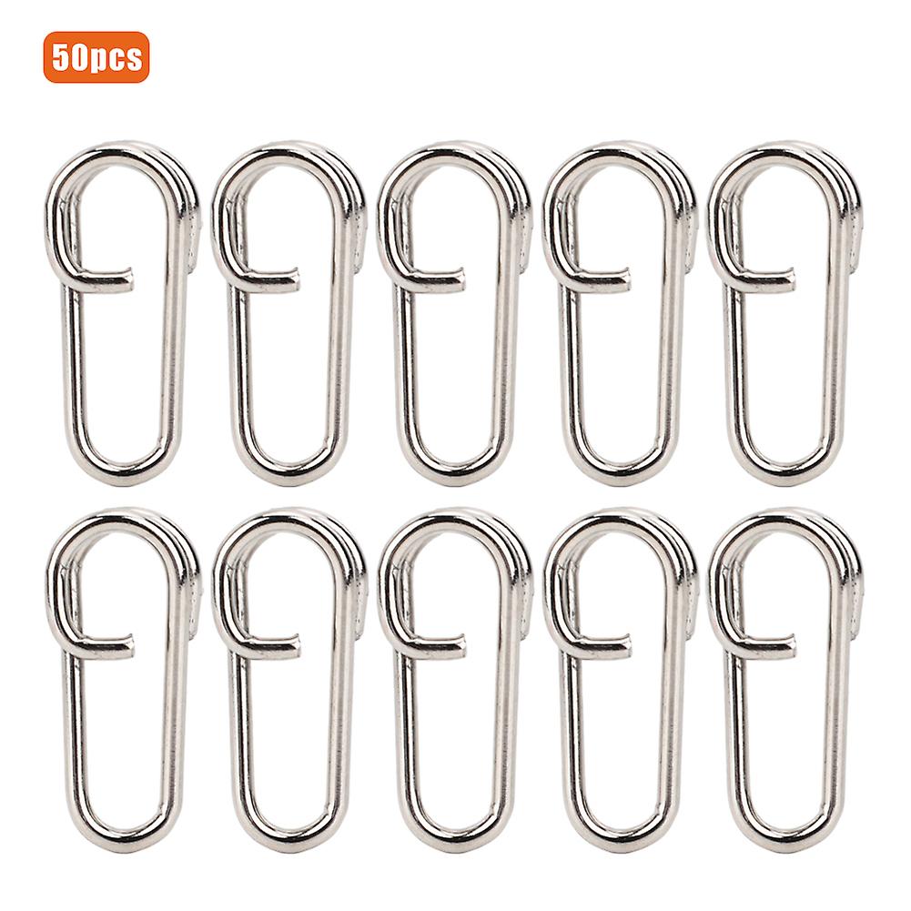 50pcs Powerful Oval Stainless Steel Fishing Clips Snaps Connector Interlock Accessorieslarge Size