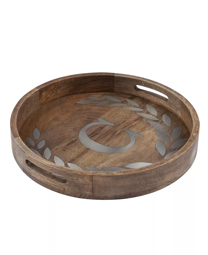 The GG Collection Heritage Collection Monogram Mango Wood Round Tray