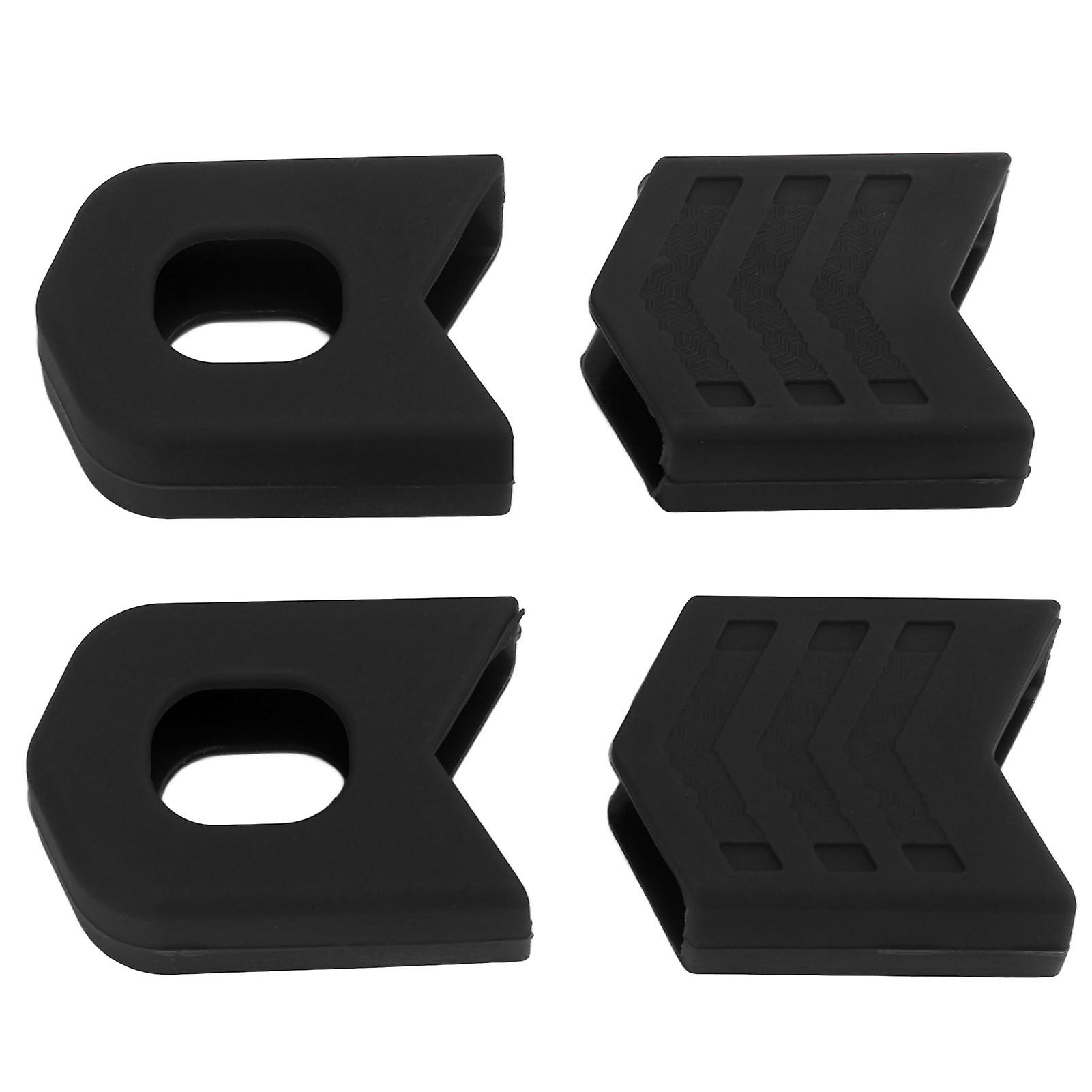 4pcs Crank Boots Durable Wearable Effective Protective Compact Stable Easy Replaceable Lightweight Bicycle Partsblack