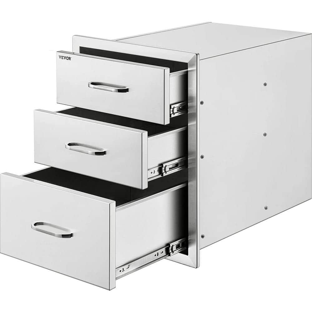 Bull Outdoor Products Signature Series 18 in. Stainless Steel 3 Drawer Access Drawer 58110