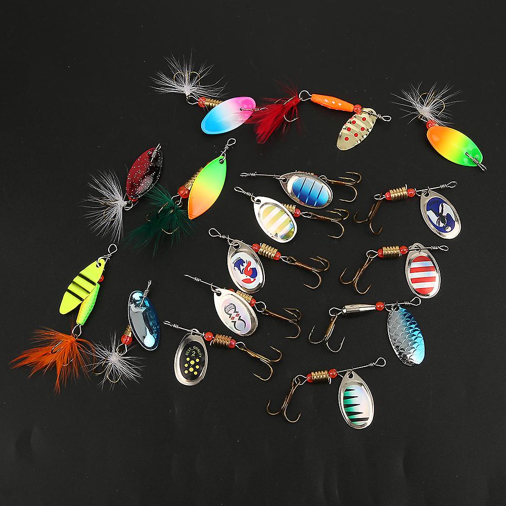 16pcs Sequins Fishing Lure Kit 3.5g-5.5g Artificial Bait With Treble Hook Fishing Accessory