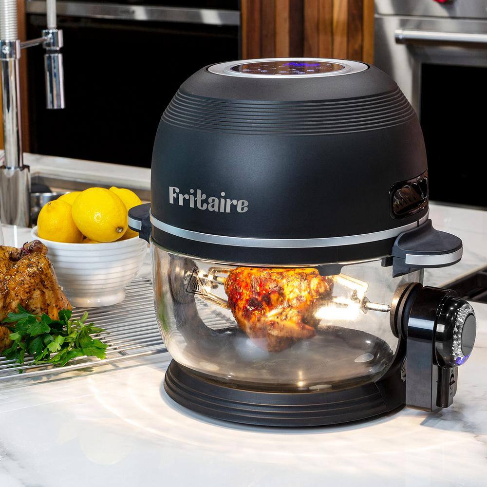 Fritaire Fritaire Self-Cleaning Glass Bowl Air Fryer 5 qt. 6 Functions BPA Free RotisserieTumbler Orange Fritaire-01-OR