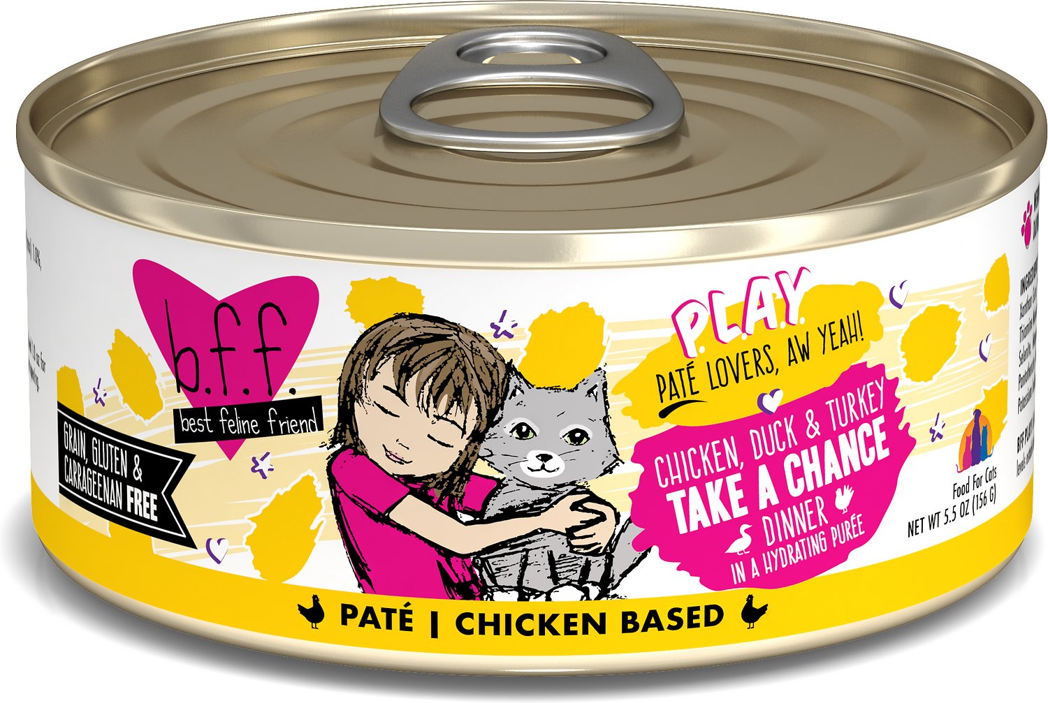 Weruva Cat BFF Play Pate Lovers Chicken， Duck and Turkey Take a Chance D