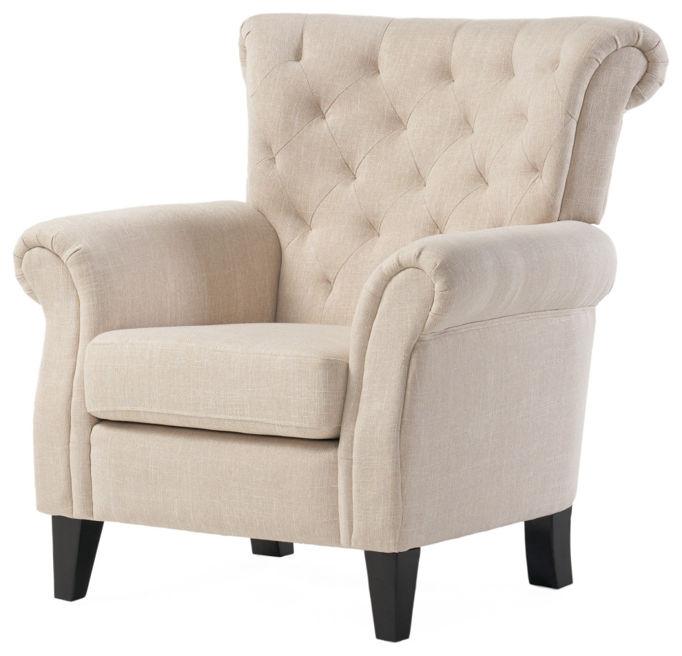 GDF Studio Solvang Indoor Tufed Fabric Club Chair   Transitional   Armchairs And Accent Chairs   by GDFStudio  Houzz