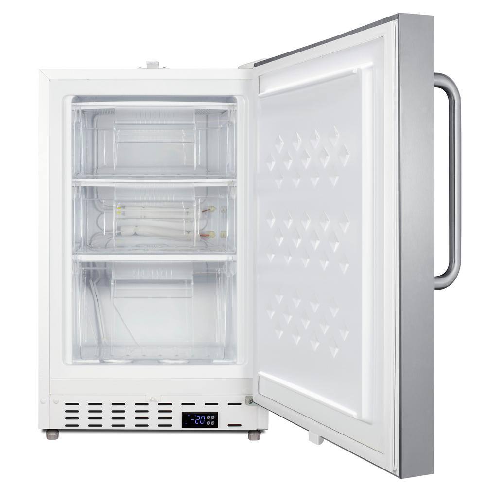 Summit Appliance 2.47 cu. ft. Manual Defrost Upright Commercial Freezer in Stainless Steel SCF505SSTBADA