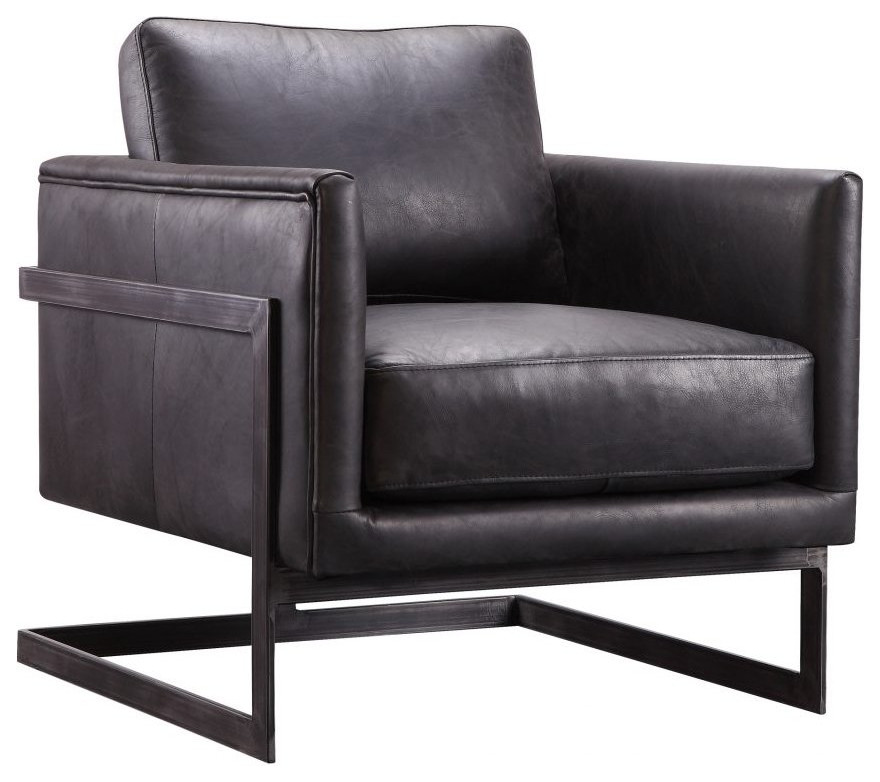 Luxley Club Chair Black   Industrial   Armchairs And Accent Chairs   by Old Bones Co.  Studios  Houzz