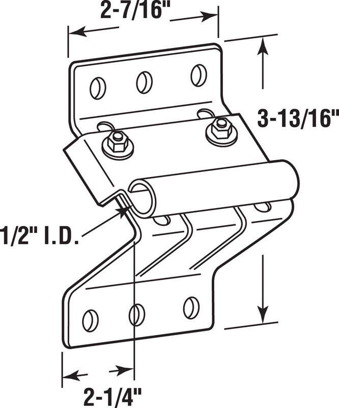 Prime-Line 2-7/16 in. W X 3-3/16 in. L Steel Top Roller Fixture