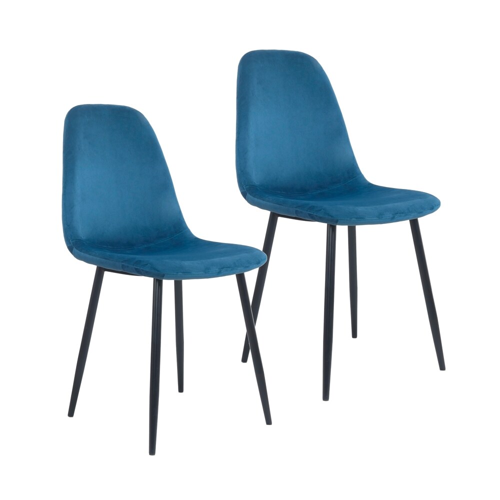 Porthos Home Larisa Armless Velvet and Metal Dining Room Chairs (Set of 2)