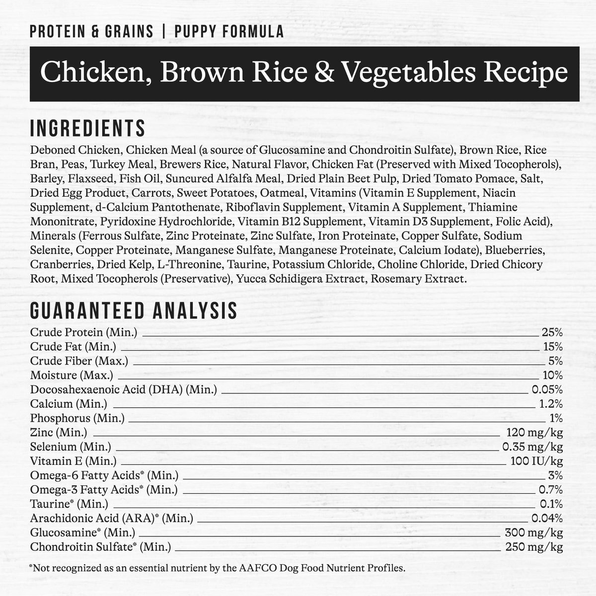 American Journey Protein and Grains Puppy Chicken， Brown Rice and Vegetables Recipe Dog Food