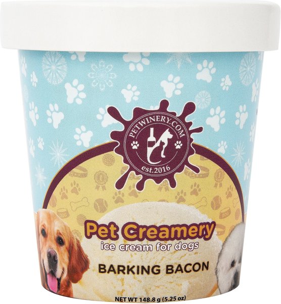 Pet Winery Pet Creamery Barking Bacon Dog Lickable Treat， 5.25-oz container