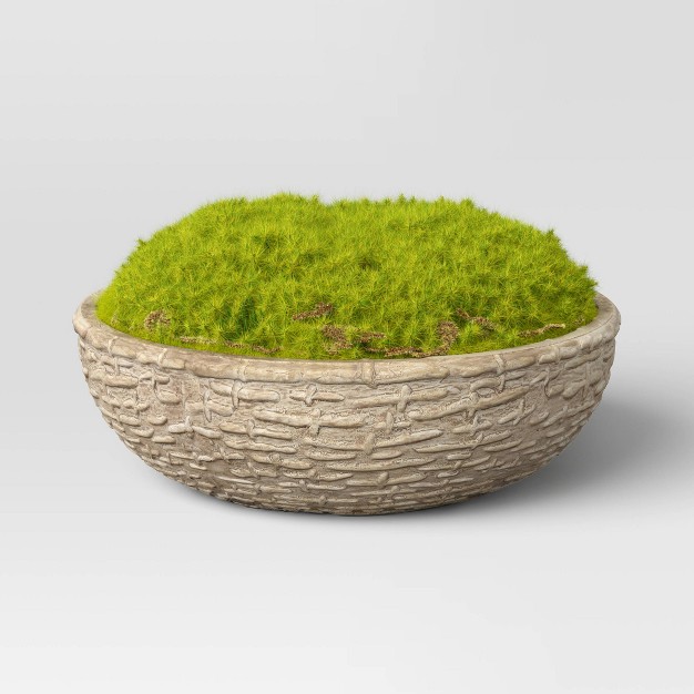 Artificial Moss In Textured Pot Green Designed With Studio Mcgee