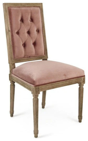 Domani Velvet Louis Side Chair  Rose   French Country   Dining Chairs   by Rustic Home Furniture Deco  Houzz