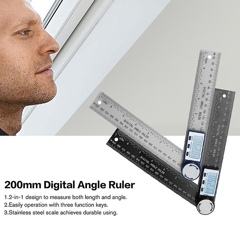 200mm Digital Angle Meter 360  Digital Angle Ruler Electronic Goniometer Protractor Angle Finder Gauge Measuring Tool