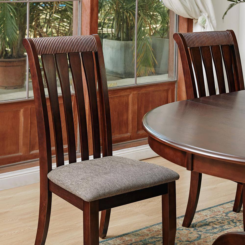 Homy Casa Zareef 60.7 in. Oval Extendable Brown Wood Pedestal Dining Table with Removable Leaf (Seats 4) ZAREEF DINING TABLE