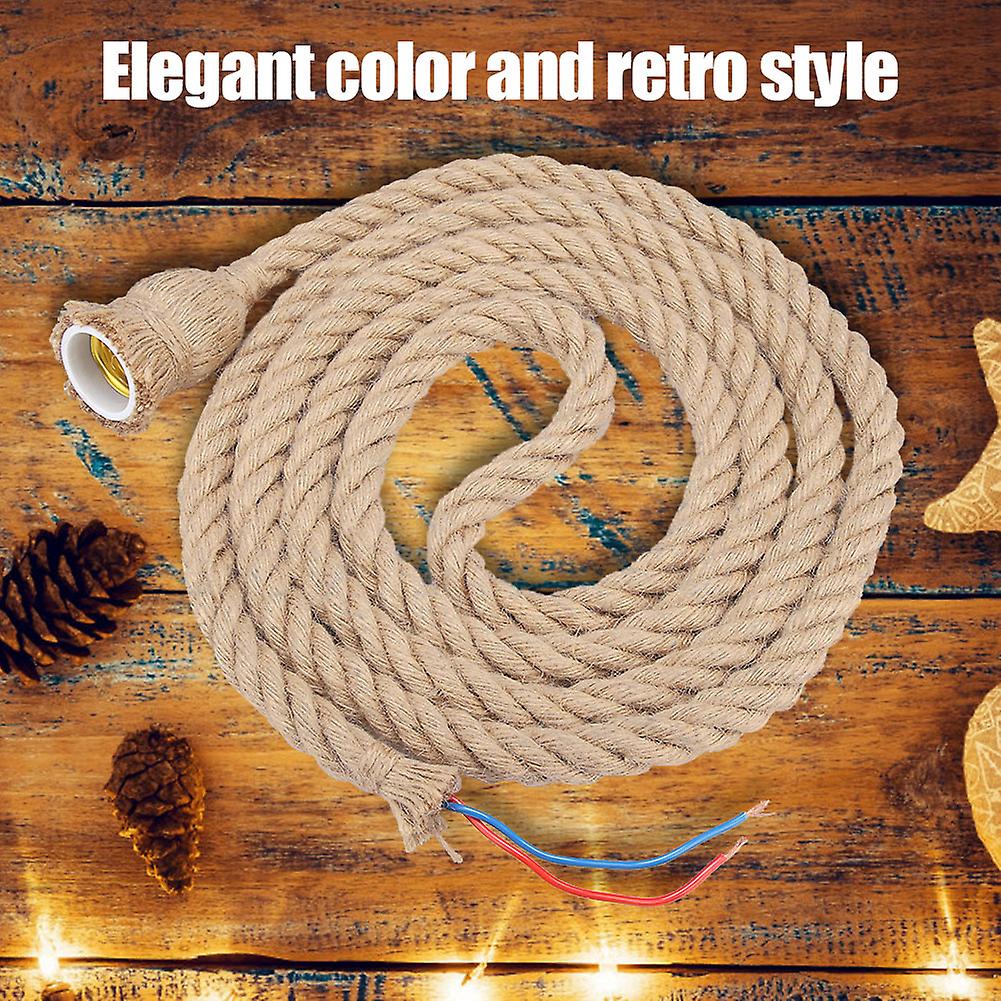 1.5m E27 Base Vintage Hanging Hemp Rope For Light Retro Lamp Ceiling Pendant (1 Head)