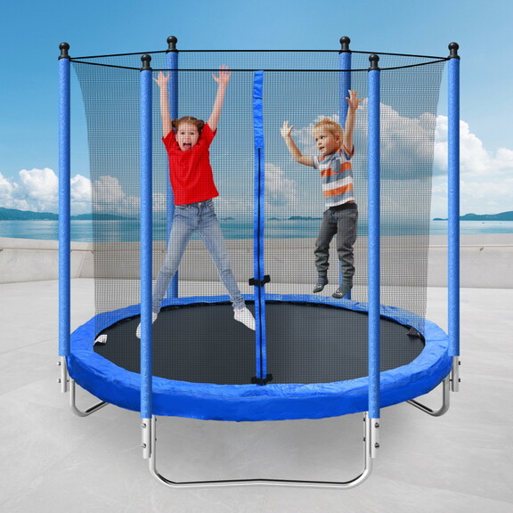 8FT Trampoline with Safety Enclosure Net  Heavy Du...