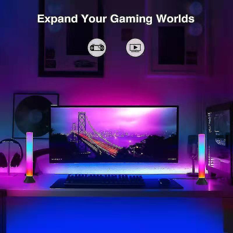 Colour Changing Led Strip Lights With Remote， Gaming Table Lamps Play 46 Lighting Modes， Rgb Ambianc