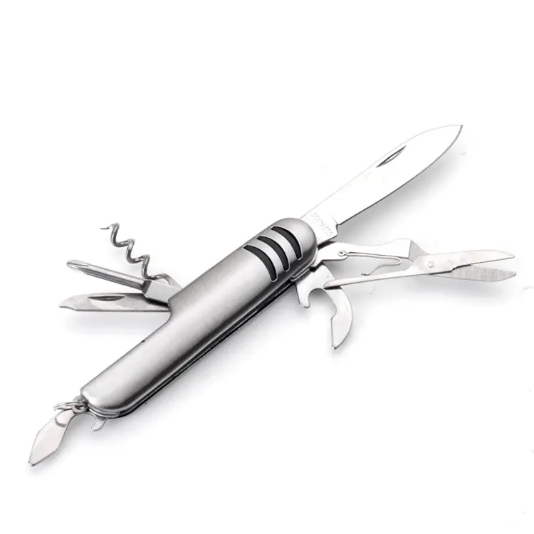 MU Gift Stainless Steel 7 In1 Swiss Army Knife Multifunctional Portable Outdoor Survival Self defense Knife