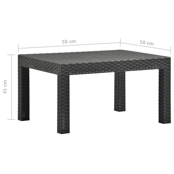 3 Piece Patio Lounge Set with Cushions PP Rattan Anthracite - Overstock - 36226343